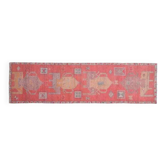 Tapis d'aire en laine et coton fait main Oushak turc des années 1970, 90x343.