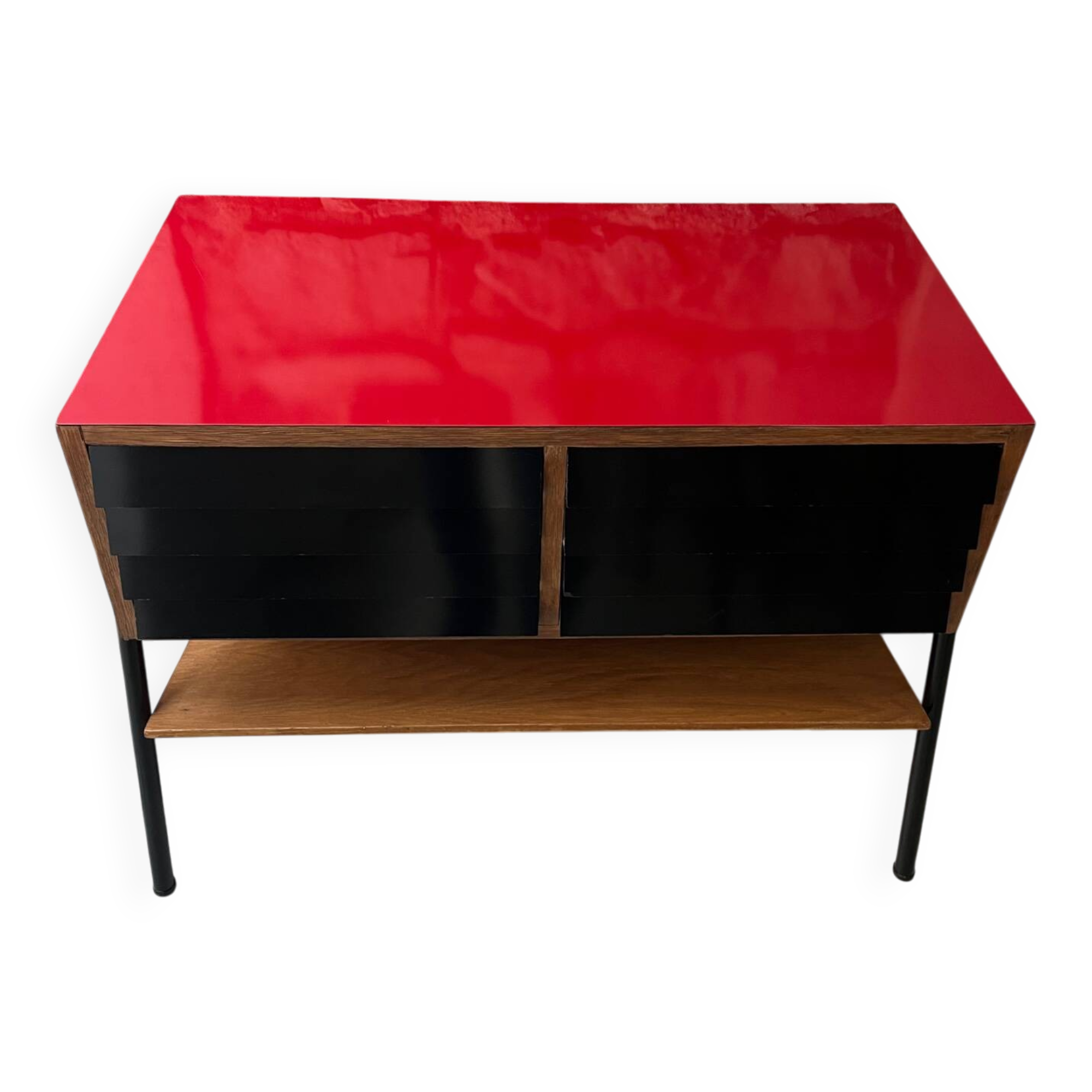 Vinyl storage furniture Manufrance from the 1960s