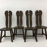 Set of 4 Belgian Brutalist Dining Chairs from De Puydt, 1970’s
