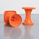 Pair of orange Tam Tam stools by S.E.L.U.P.