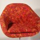 Vintage hull chair, multi-coloured floral fabric, Germany 1970s