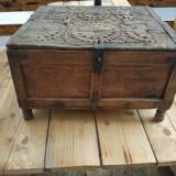 Carved wooden wedding chest
