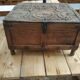 Carved wooden wedding chest