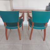 pair of green bridge armchairs