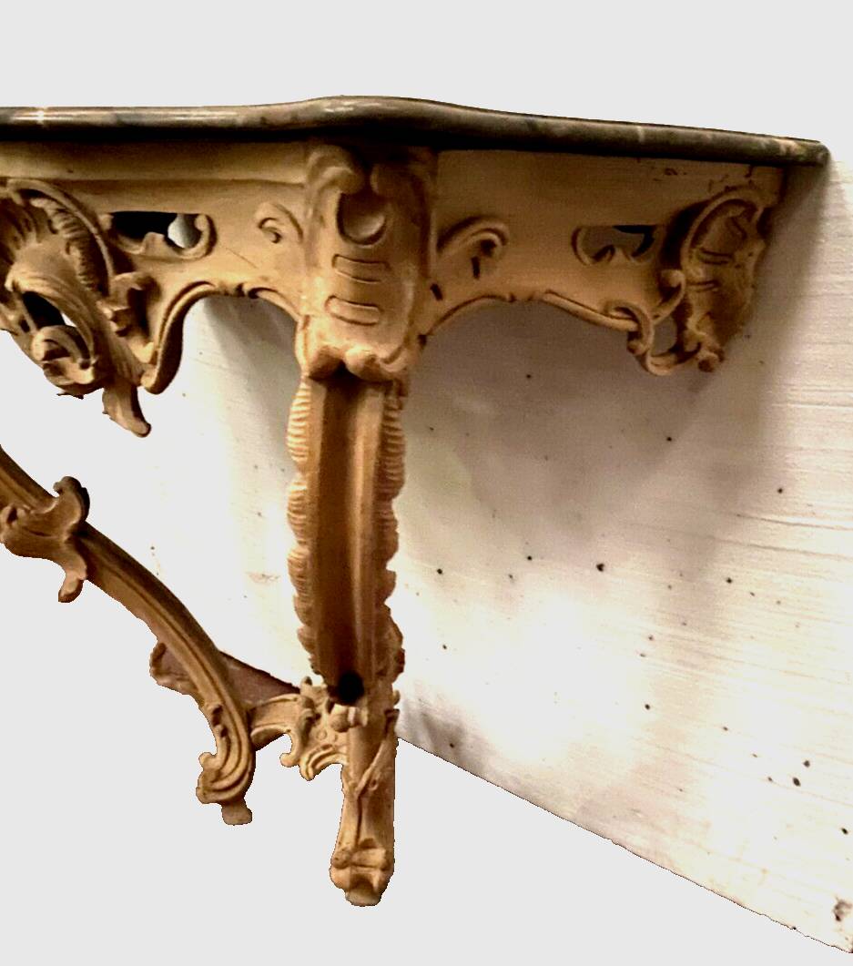 Louis XV style console in natural wood 19th century