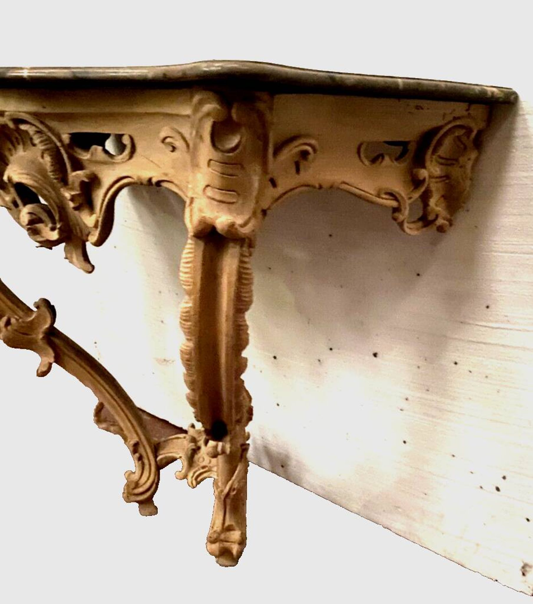 Console de style Louis XV en bois naturel XIX siècle