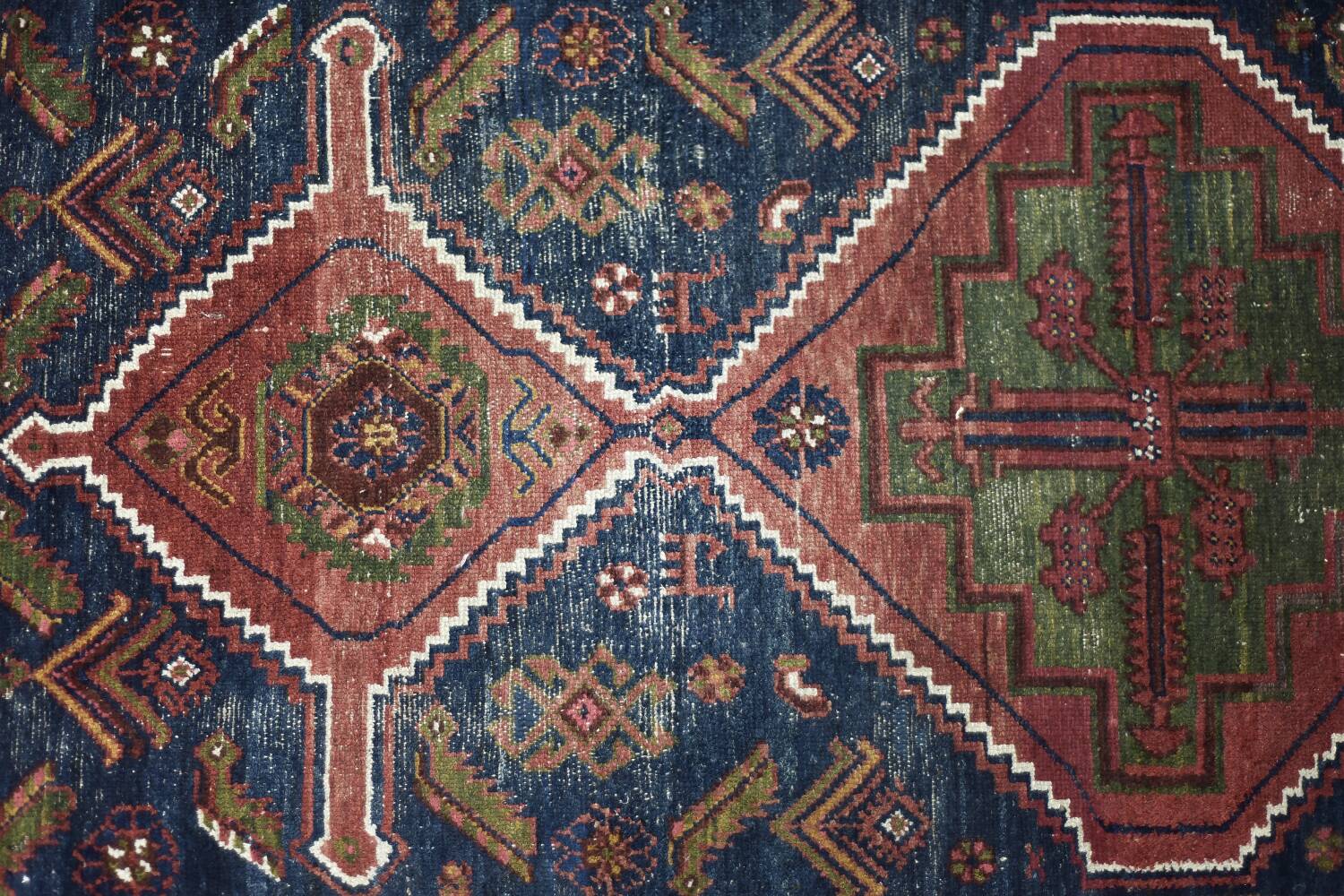Vintage Handwoven Oriental Tribal Rug, 1940s