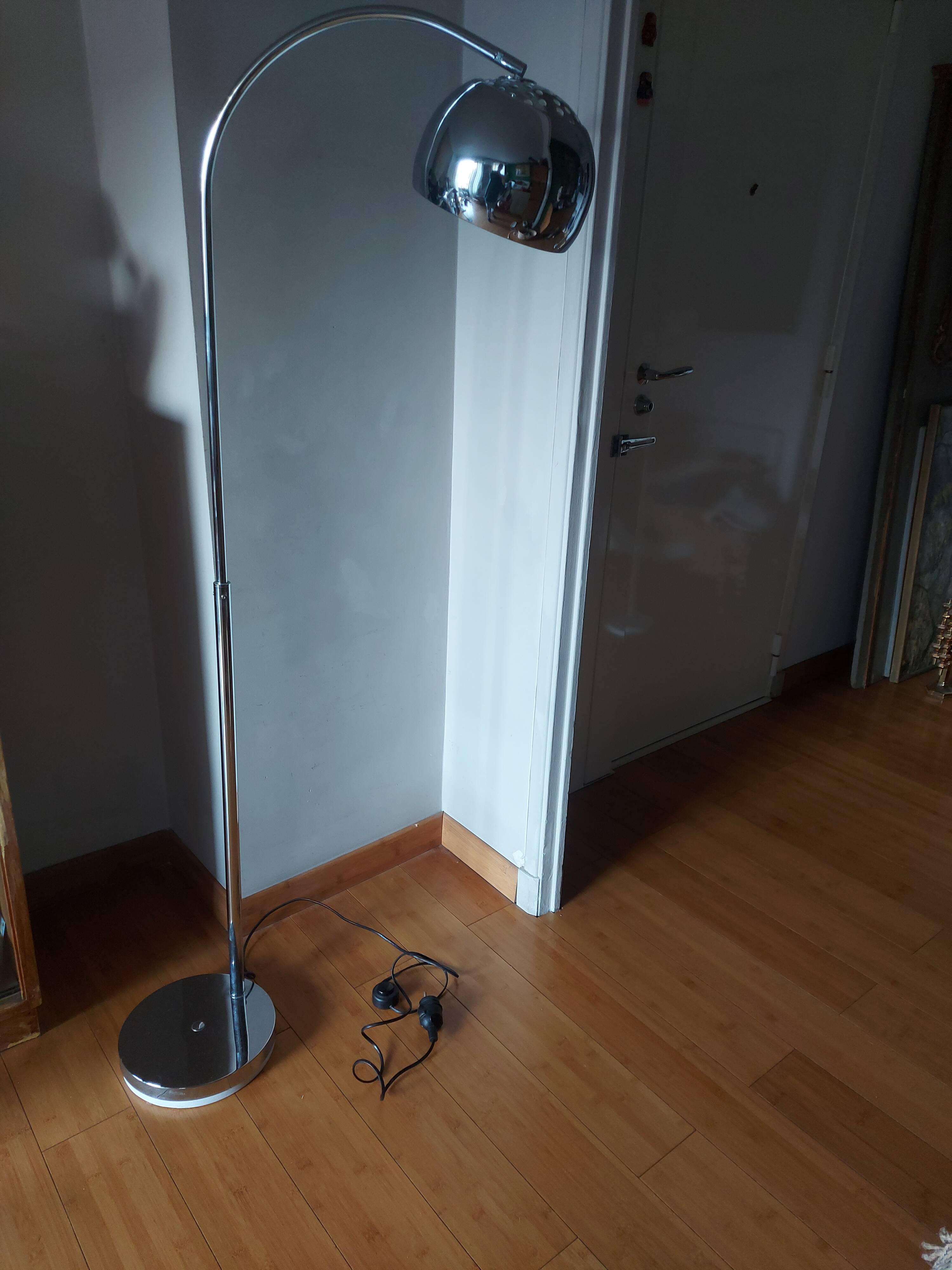 Italian chrome floor lamp from the 1970s.