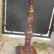 Wooden saddle with statuette, Breton figure, ancient and chiseled, Henri II style