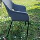 Pedrali Babila fabric armchair with black ash legs.