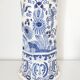 Octagonal vase blue birds BFK Boch Frères Kéramis 42 cm