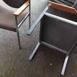 Pair of armchairs Lübke beech and metal