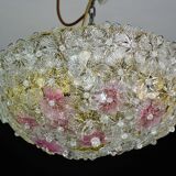 Amazing set of 2 Murano glass ceiling flower by Seguso for Venini