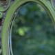 Small green wooden mirror