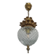 Vintage Pineapple pendant light in molded glass and gold metal