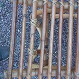 Paire de repose pieds pour fauteuils en rotin vintage