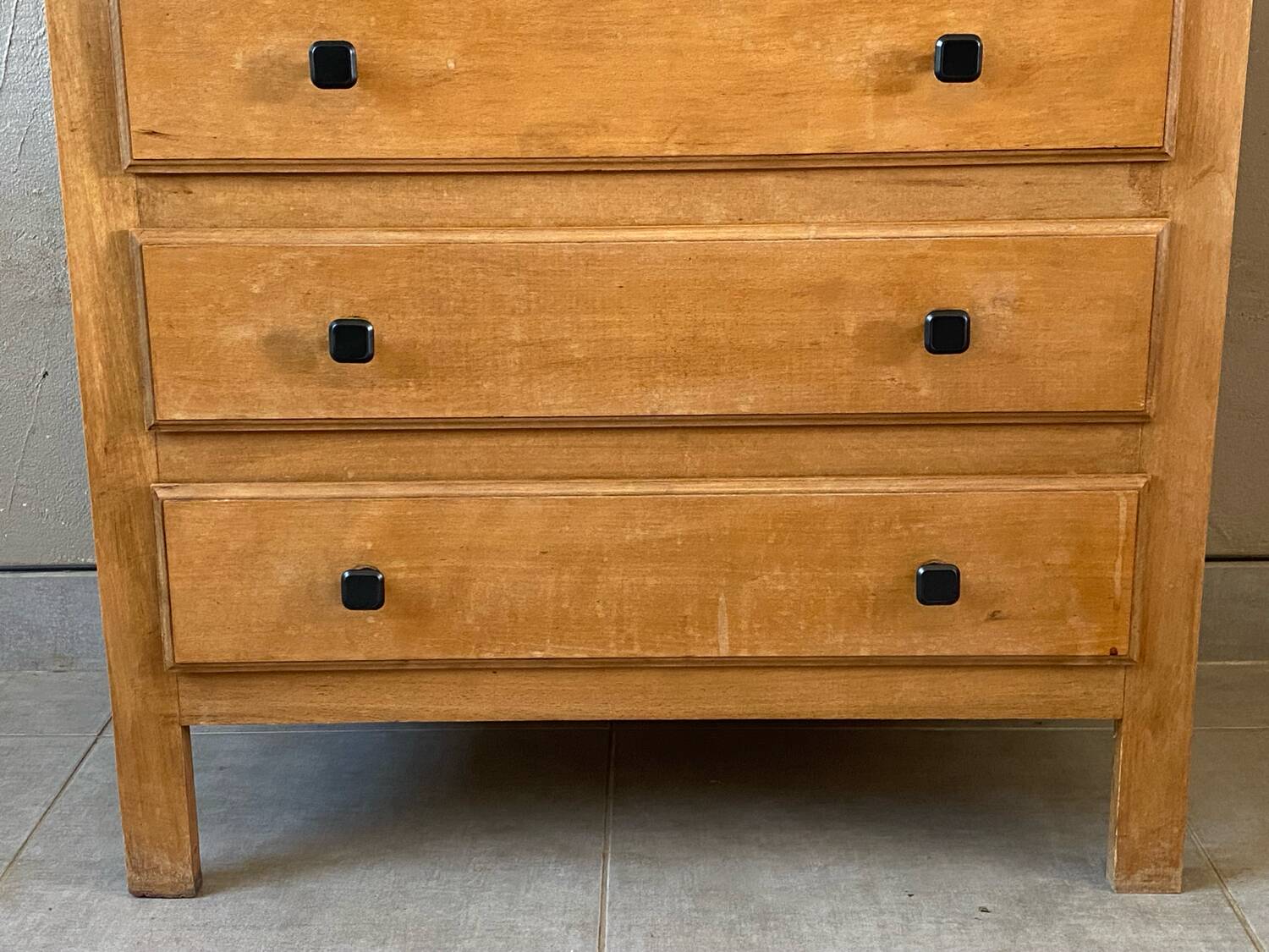 Vintage light oak chest of drawers