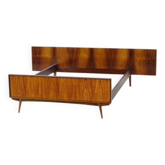 Vintage mid century modern double bed in rosewood, 1960s