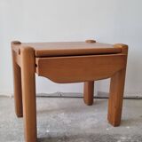 Vintage solid elm bedside table