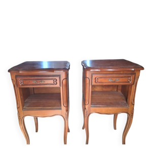 Paire tables chevet - merisier