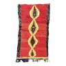 Tapis Marocain Berbere Boucherouite Rouge en Coton, 90x180 cm