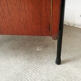 Buffet scandinave  2 portes teck, piètement échelle