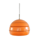 Suspension en métal orange et verre vintage, années 1970
