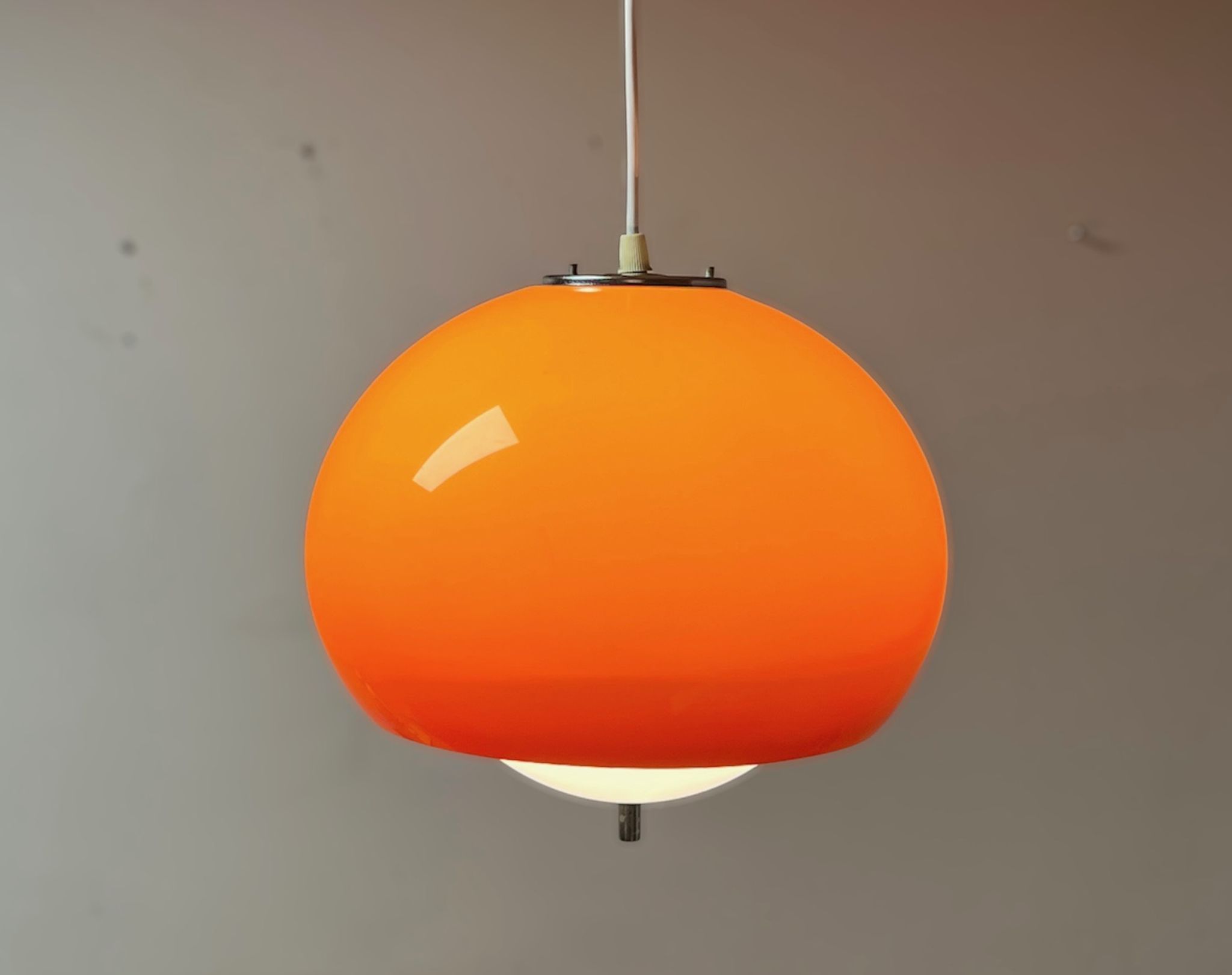 Harvey Guzzini Burgos Pendant Lamp - Rare Space Age Italian Design Hanging Lamp 60s 70s