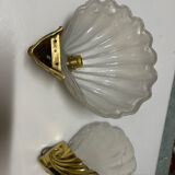 Murano Glass Shell Shaped Sconces Set of 2