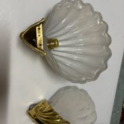 Appliques en verre de Murano en forme de coquillage, ensemble de 2