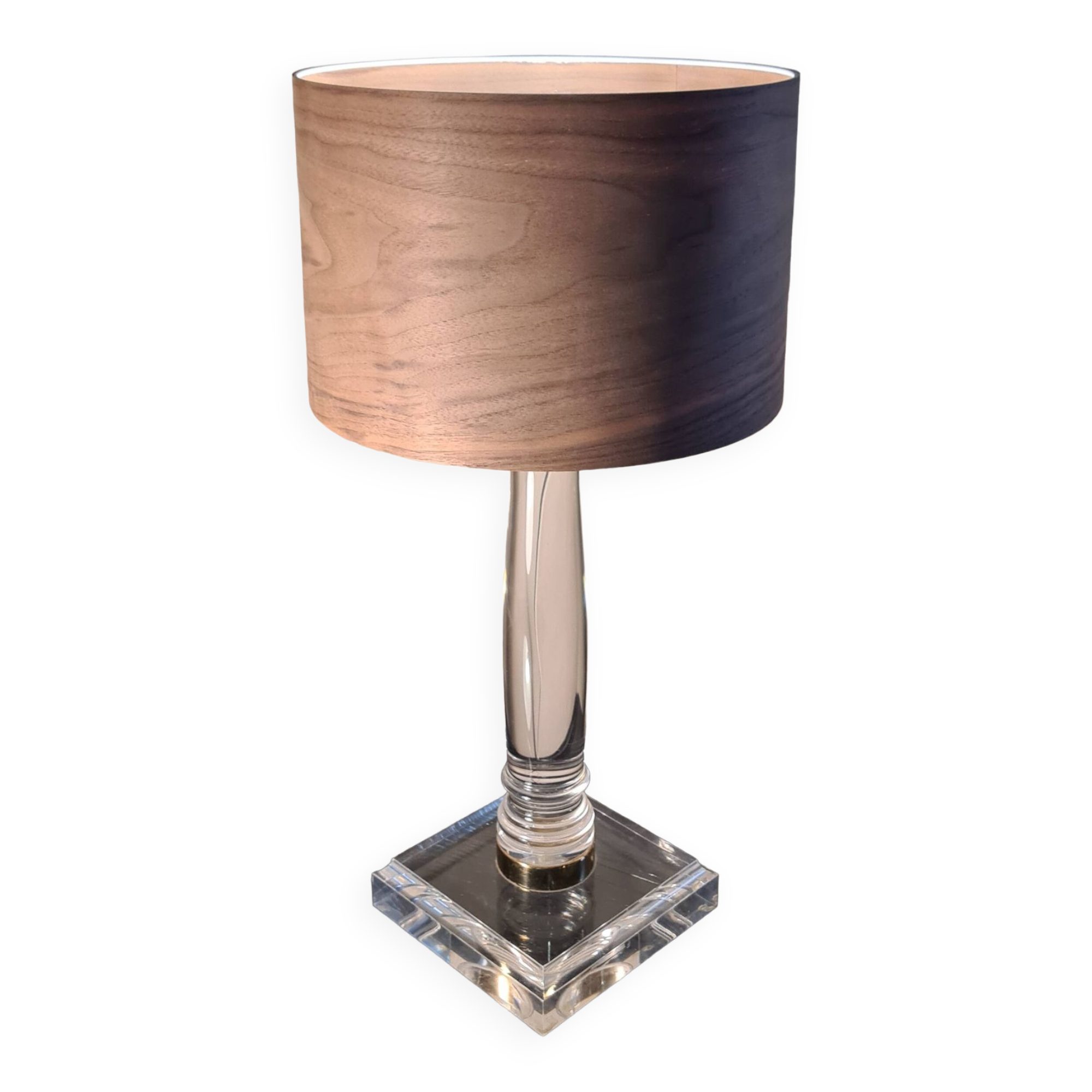 Plexiglass and wood lamp