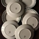 A set of 8 small plates Terre de Fer flowers green Choisy le Roi