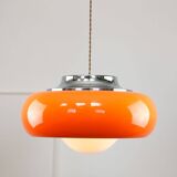 Large Space Age Model Best Pendant from Guzzini in Orange, 1970s