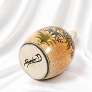 Magnificent vintage vase signed Simon-D – Glazed ceramic with floral decoration.