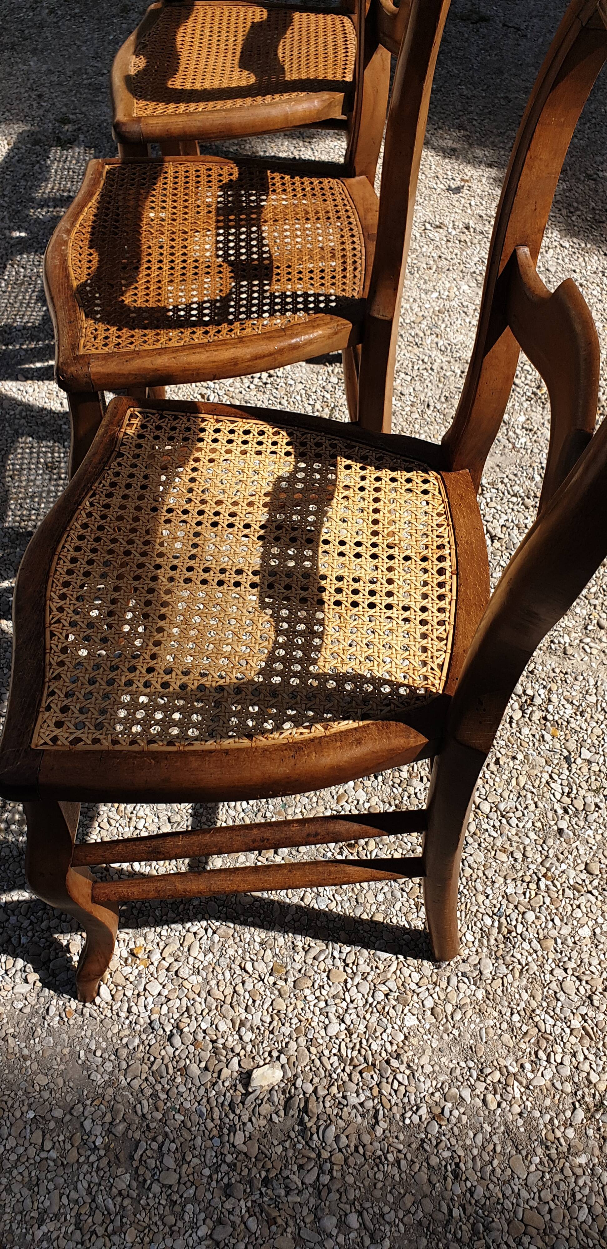 4 chairs Louis Philippe canné