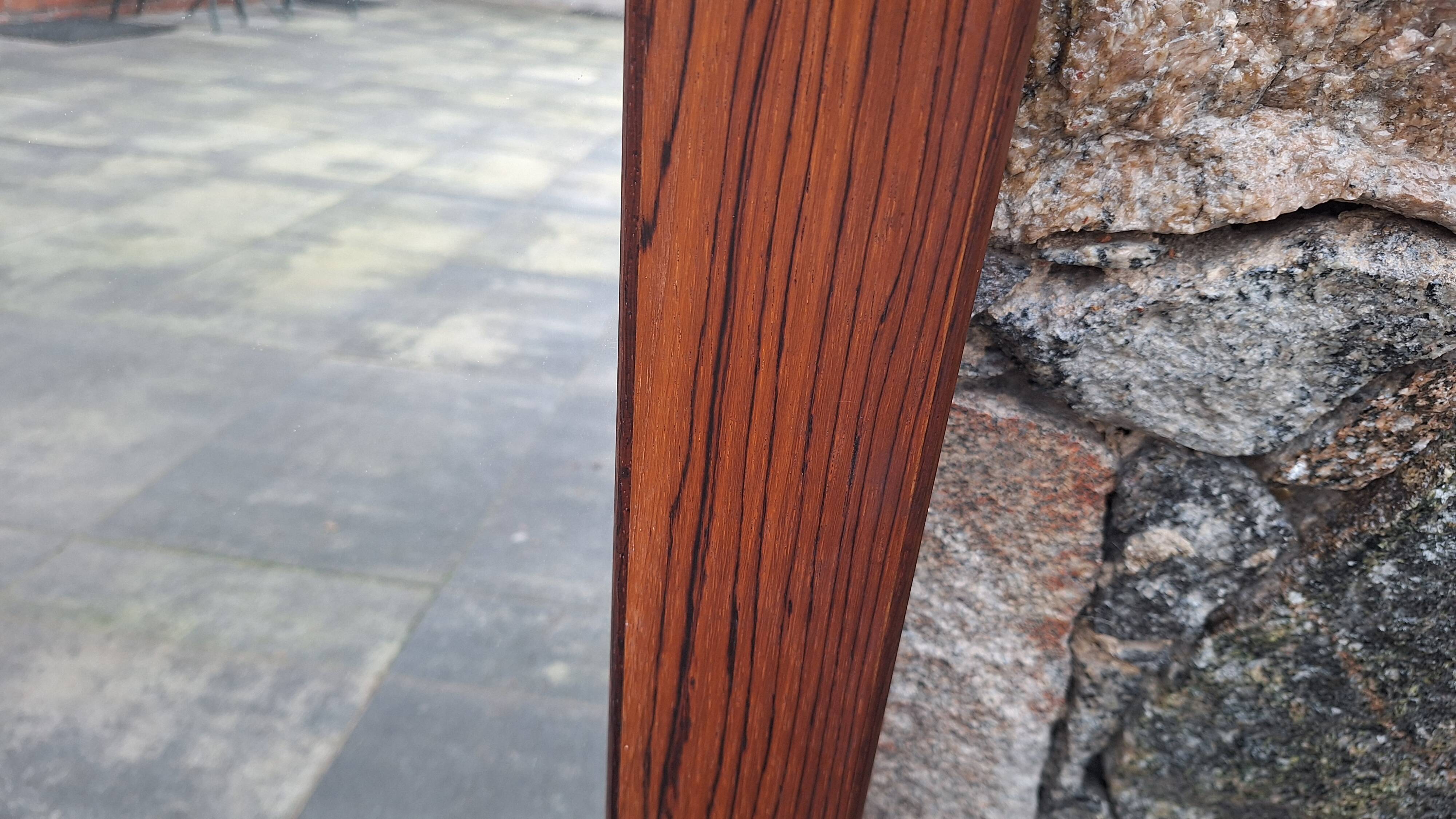 Big rosewood wall vintage mirror, 1970s