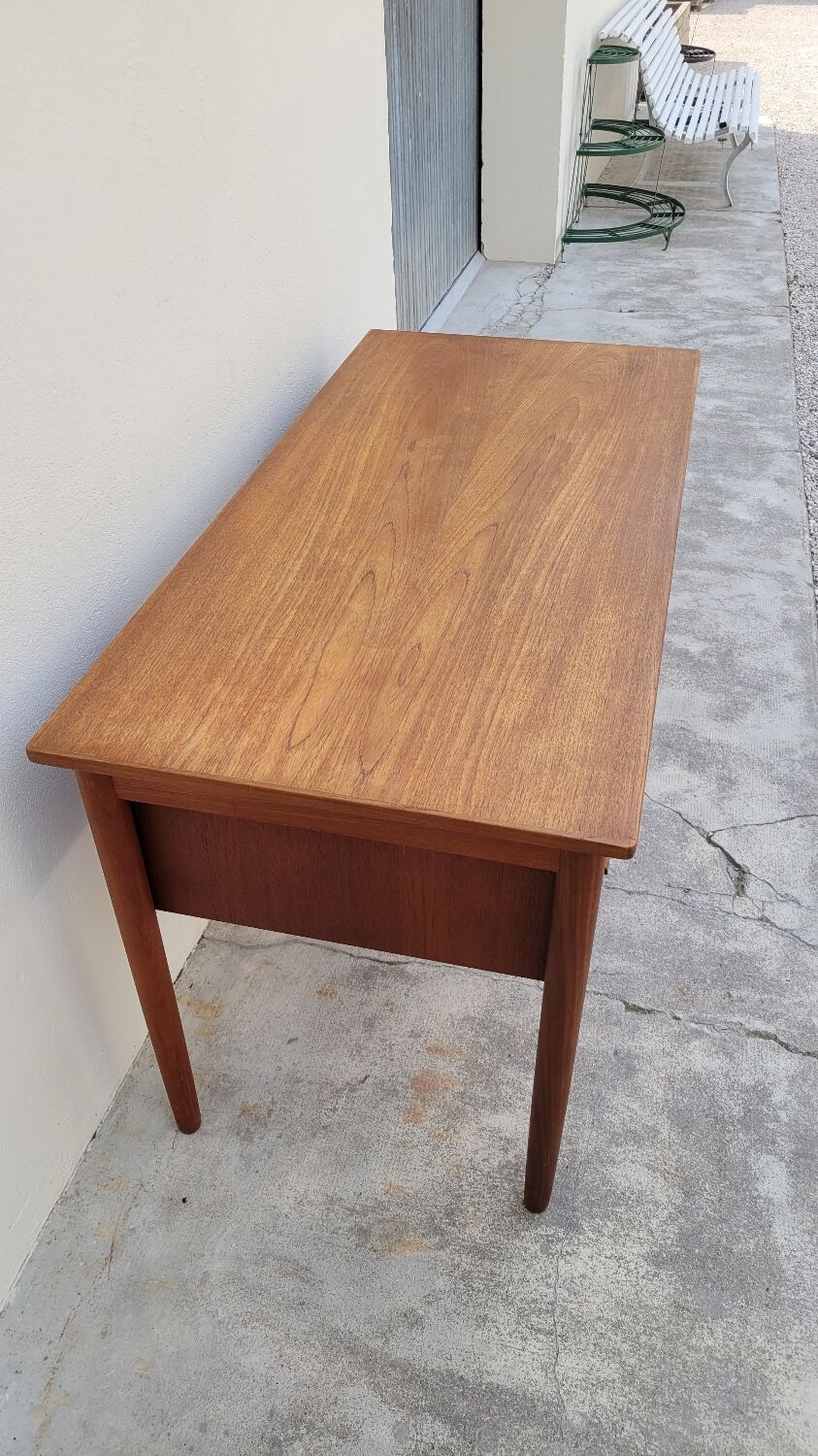 Danish Scandinavian desk in vintage teak 5 drawers, 1950s