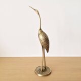 Vintage brass heron bird