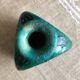 Antique Iranian three-sided blue ceramic bottle