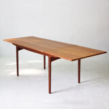 Extendible Scandinavian teak dining table, 1960s
