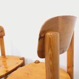 Set of 2 vintage Scandinavian chairs by Rainer Daumiller in pine from the 1960s.