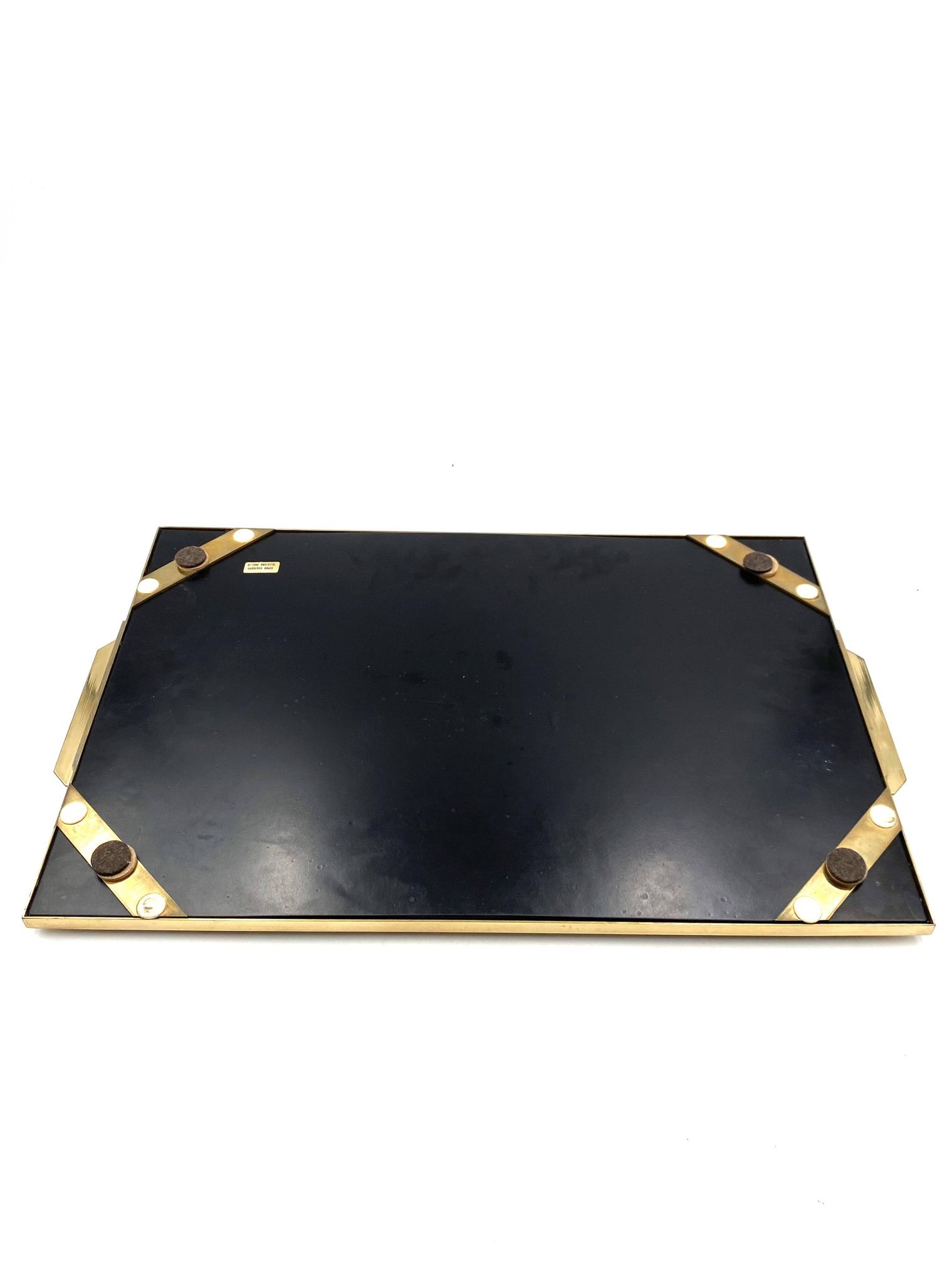 Hollywood regency brass and leaves resin tray, Montagnani Firenze Italy 1970s