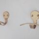 Pair of coat racks in gilded steel 70s/80s