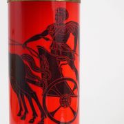 Piero Fornasetti Grande table lamp Bighe red and black mid-century, Italy, 1950s
