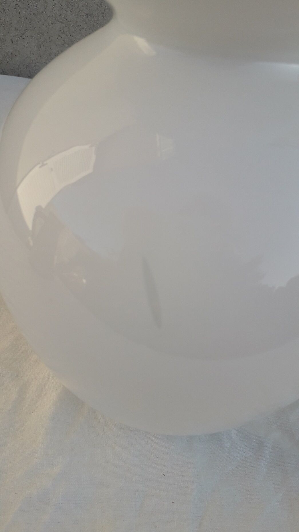 White glass vase