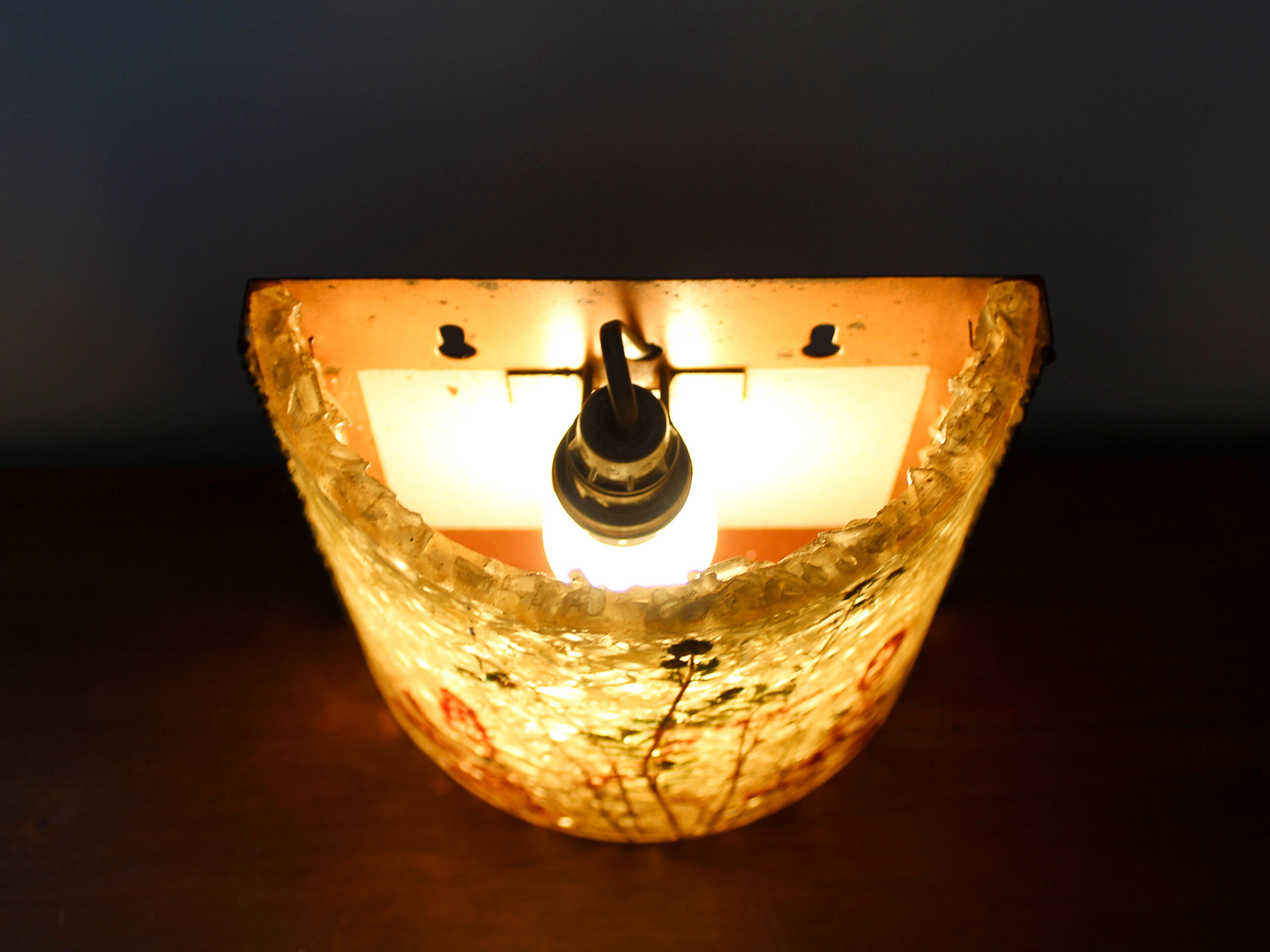 Accolay resin and copper wall lamp