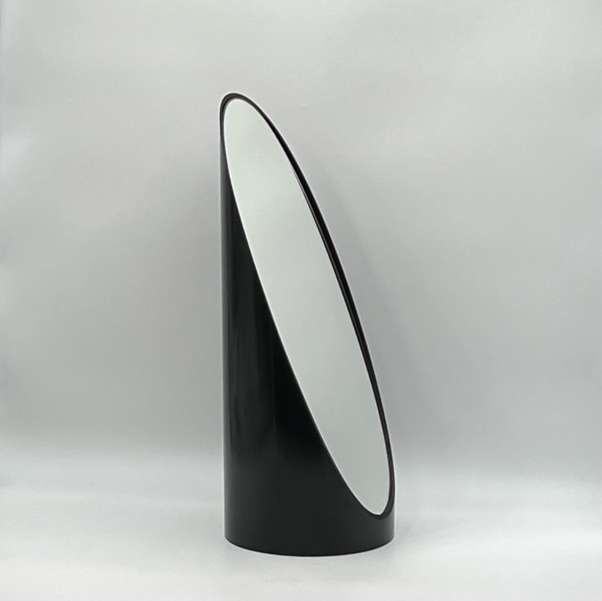 Unghia / lipstick lacquered black tabletop mirror, 70s