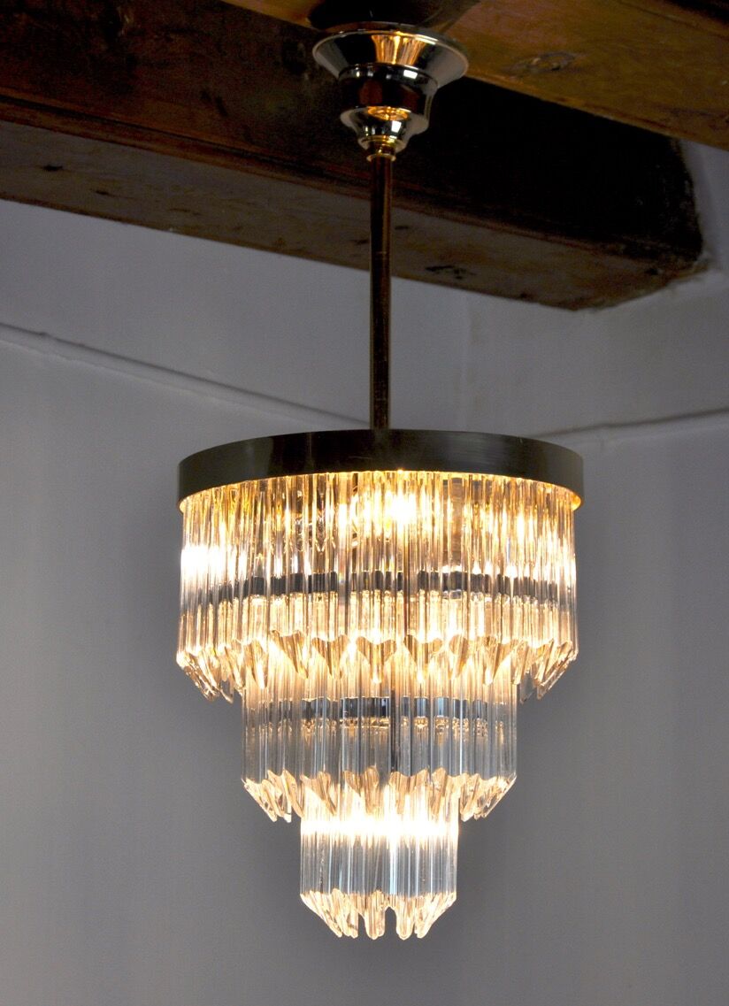 Lustre Venini 3 niveaux Italie 1970