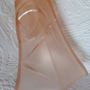 Tulipe en cloche - verre rose mat décor géométrique clair