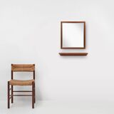 Mid-century teak mirror with shelve by De Coene, Belgium ca. 1960